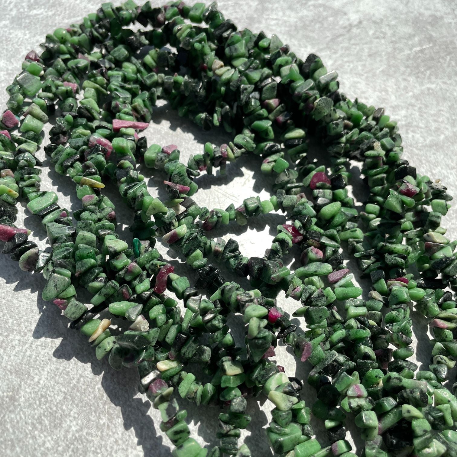 Ruby In Zoisite Chip Necklace Ruby In Zoisite Chip Necklace